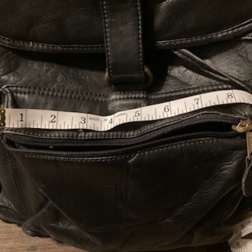 FRYE Black Leather Back Pack - Picture 4 of 12
